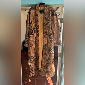 Vintage Suede Patchwork All Over Print Coat by Harry & Harry Size Large